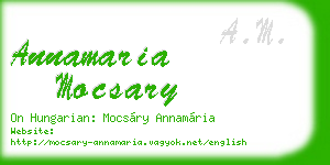 annamaria mocsary business card